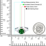 Cushion Cut Marquise Art Deco Wedding Ring Round Simulated Cubic Zirconia 925 Sterling Silver