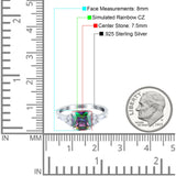 Cushion Cut Marquise Art Deco Wedding Ring Round Simulated Cubic Zirconia 925 Sterling Silver