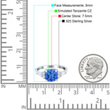 Cushion Cut Marquise Art Deco Wedding Ring Round Simulated Cubic Zirconia 925 Sterling Silver