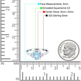 Teardrop Pear Art Deco Wedding Bridal Engagement Ring Round Simulated Cubic Zirconia 925 Sterling Silver