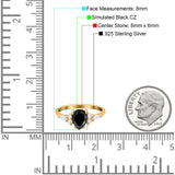 Teardrop Pear Art Deco Wedding Bridal Engagement Ring Round Simulated Cubic Zirconia 925 Sterling Silver