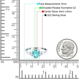 Teardrop Pear Art Deco Wedding Bridal Engagement Ring Round Simulated Cubic Zirconia 925 Sterling Silver