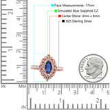 Halo Vintage Style Art Deco Solitaire Accent Marquise Wedding Engagement Ring Round Simulated Cubic Zirconia 925 Sterling Silver