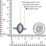 Halo Vintage Style Art Deco Solitaire Accent Marquise Wedding Engagement Ring Round Simulated Cubic Zirconia 925 Sterling Silver