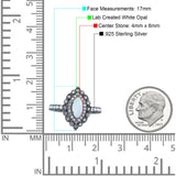 Halo Vintage Style Art Deco Solitaire Accent Marquise Wedding Engagement Ring Round Simulated Cubic Zirconia 925 Sterling Silver