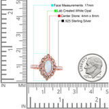 Halo Vintage Style Art Deco Solitaire Accent Marquise Wedding Engagement Ring Round Simulated Cubic Zirconia 925 Sterling Silver