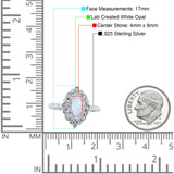 Halo Vintage Style Art Deco Solitaire Accent Marquise Wedding Engagement Ring Round Simulated Cubic Zirconia 925 Sterling Silver