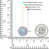 Halo Vintage Style Art Deco Solitaire Accent Cushion Wedding Engagement Ring Round Simulated Cubic Zirconia 925 Sterling Silver