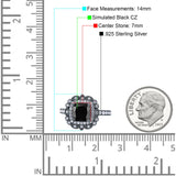 Halo Vintage Style Art Deco Solitaire Accent Cushion Wedding Engagement Ring Round Simulated Cubic Zirconia 925 Sterling Silver