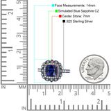 Halo Vintage Style Art Deco Solitaire Accent Cushion Wedding Engagement Ring Round Simulated Cubic Zirconia 925 Sterling Silver