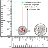 Halo Vintage Style Art Deco Solitaire Accent Cushion Wedding Engagement Ring Round Simulated Cubic Zirconia 925 Sterling Silver