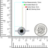 Halo Vintage Style Art Deco Solitaire Accent Wedding Engagement Ring Round Simulated Cubic Zirconia 925 Sterling Silver