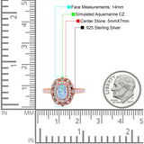 Halo Vintage Style Art Deco Solitaire Accent Oval Wedding Engagement Ring Simulated Cubic Zirconia 925 Sterling Silver