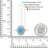 Halo Vintage Style Art Deco Solitaire Accent Oval Wedding Engagement Ring Simulated Cubic Zirconia 925 Sterling Silver