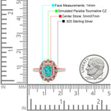 Halo Vintage Style Art Deco Solitaire Accent Oval Wedding Engagement Ring Simulated Cubic Zirconia 925 Sterling Silver