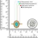 Halo Vintage Style Art Deco Solitaire Accent Oval Wedding Engagement Ring Simulated Cubic Zirconia 925 Sterling Silver