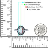 Halo Vintage Style Art Deco Solitaire Accent Oval Wedding Engagement Ring Simulated Cubic Zirconia 925 Sterling Silver