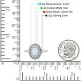 Halo Vintage Style Art Deco Solitaire Accent Oval Wedding Engagement Ring Simulated Cubic Zirconia 925 Sterling Silver