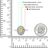 Halo Vintage Style Art Deco Solitaire Accent Oval Wedding Engagement Ring Simulated Cubic Zirconia 925 Sterling Silver