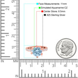 Vintage Art Deco Wedding Ring Round Simulated Cubic Zirconia 925 Sterling Silver