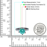 Vintage Art Deco Wedding Ring Round Simulated Cubic Zirconia 925 Sterling Silver