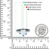 Vintage Art Deco Wedding Ring Round Simulated Cubic Zirconia 925 Sterling Silver