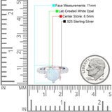 Vintage Art Deco Wedding Ring Round Simulated Cubic Zirconia 925 Sterling Silver