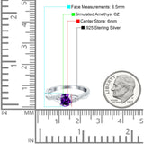 Art Deco Wedding Engagement Ring Round Simulated Cubic Zirconia 925 Sterling Silver