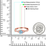 Art Deco Wedding Engagement Ring Round Simulated Cubic Zirconia 925 Sterling Silver