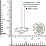 Art Deco Wedding Engagement Ring Round Simulated Cubic Zirconia 925 Sterling Silver