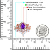 Marquise Art Deco Band Wedding Engagement Bridal Ring Oval Accent Vintage Round Simulated Cubic Zirconia 925 Sterling Silver