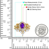 Marquise Art Deco Band Wedding Engagement Bridal Ring Oval Accent Vintage Round Simulated Cubic Zirconia 925 Sterling Silver