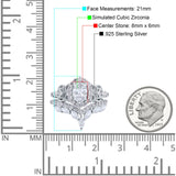 Marquise Art Deco Band Wedding Engagement Bridal Ring Oval Accent Vintage Round Simulated Cubic Zirconia 925 Sterling Silver