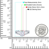 Split Shank Halo Oval Wedding Engagement Ring Round Black Simulated Cubic Zirconia 925 Sterling Silver