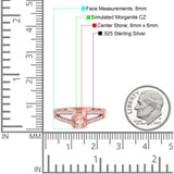 Split Shank Halo Oval Wedding Engagement Ring Round Black Simulated Cubic Zirconia 925 Sterling Silver