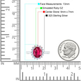 Halo Art Deco Oval Wedding Engagement Bridal Ring Round Simulated Cubic Zirconia 925 Sterling Silver