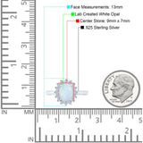 Halo Art Deco Oval Wedding Engagement Bridal Ring Round Simulated Cubic Zirconia 925 Sterling Silver