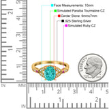 Oval Art Deco Wedding Engagement Bridal Ring Accent Vintage Round Simulated Ruby Cubic Zirconia 925 Sterling Silver