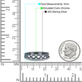 Half Eternity Infinity Twisted Shank Wedding Ring Band Round Simulated Cubic Zirconia 925 Sterling Silver