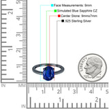 Oval Cut Cathedral Solitaire Wedding Engagement Ring Simulated Cubic Zirconia 925 Sterling Silver