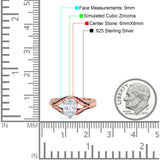 Split Shank Halo Oval Wedding Engagement Ring Black Round Simulated Cubic Zirconia 925 Sterling Silver