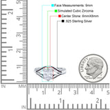 Split Shank Halo Oval Wedding Engagement Ring Black Round Simulated Cubic Zirconia 925 Sterling Silver