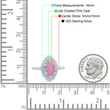 Halo Art Deco Marquise Wedding Bridal Ring Round Simulated Cubic Zirconia 925 Sterling Silver