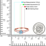 Three Stone Vintage Engagement Bridal Ring Round Simulated Cubic Zirconia 925 Sterling Silver