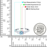 Three Stone Vintage Engagement Bridal Ring Round Simulated Cubic Zirconia 925 Sterling Silver