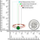 Three Stone Vintage Engagement Bridal Ring Round Simulated Cubic Zirconia 925 Sterling Silver