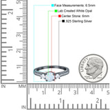 Three Stone Vintage Engagement Bridal Ring Round Simulated Cubic Zirconia 925 Sterling Silver