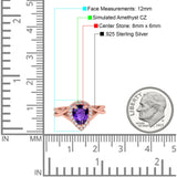 Teardrop Pear Twist Infinity Shank Wedding Ring Simulated Cubic Zirconia 925 Sterling Silver