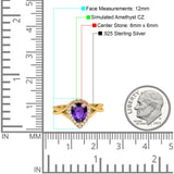 Teardrop Pear Twist Infinity Shank Wedding Ring Simulated Cubic Zirconia 925 Sterling Silver