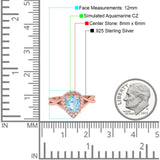 Teardrop Pear Twist Infinity Shank Wedding Ring Simulated Cubic Zirconia 925 Sterling Silver